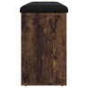 Banc à chaussures chêne fumé 102x32x50 cm bois d'ingénierie 535998535998