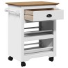 Chariot de cuisine BODO blanc et marron 67,5x45x80 cm 536009536009