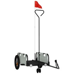 Remorque de vélo gris tissu oxford et fer 536025536025