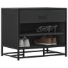 Banc à chaussures noir 60x40x53,5 cm bois d'ingénierie et métal 536031536031