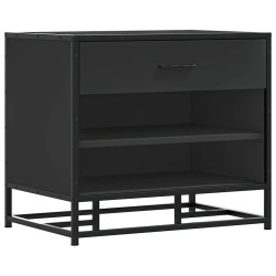 Banc à chaussures noir 60x40x53,5 cm bois d'ingénierie et métal 536031536031
