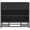 Banc à chaussures noir 60x40x53,5 cm bois d'ingénierie et métal 536031536031