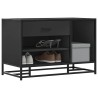 Banc à chaussures noir 80x40x53,5 cm bois d'ingénierie et métal 536034536034