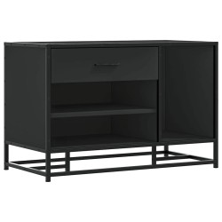 Banc à chaussures noir 80x40x53,5 cm bois d'ingénierie et métal 536034536034