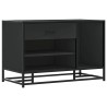 Banc à chaussures noir 80x40x53,5 cm bois d'ingénierie et métal 536034536034