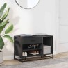 Banc à chaussures noir 80x40x53,5 cm bois d'ingénierie et métal 536034536034