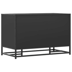 Banc à chaussures noir 80x40x53,5 cm bois d'ingénierie et métal 536034536034