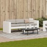 Canapé de jardin 3 places blanc 189x60x62 cm bois de pin massif 536043536043