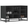 Banc à chaussures noir 84x40x53,5 cm bois d'ingénierie et métal 536047536047