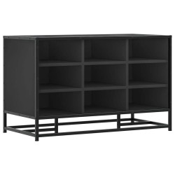 Banc à chaussures noir 84x40x53,5 cm bois d'ingénierie et métal 536047536047