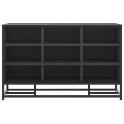 Banc à chaussures noir 84x40x53,5 cm bois d'ingénierie et métal 536047536047