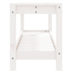 Banc de jardin blanc 108x35x45 cm bois massif de pin 536063536063