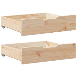 Tiroirs sous le lit avec roulettes 2 pcs 65x55x17 cm pin massif 536068536068
