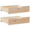 Tiroirs sous le lit avec roulettes 2 pcs 65x55x17 cm pin massif 536068536068