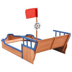 Bac à sable bateau pirate Bois de sapin 190x94,5x101 cm 536085536085