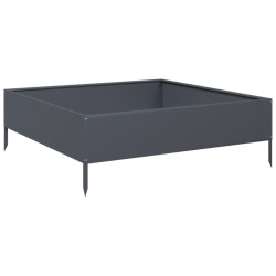 Lit surélevé de jardin anthracite 100x100x33,5 cm acier 536100536100