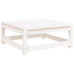 Repose-pied de jardin blanc 70x70x30 cm bois de pin massif 536103536103