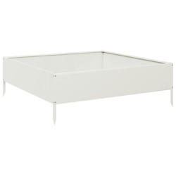 Lit surélevé de jardin blanc 100x100x33,5 cm acier 536108536108