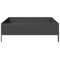 Lit surélevé de jardin noir 100x100x33,5 cm acier 536109536109