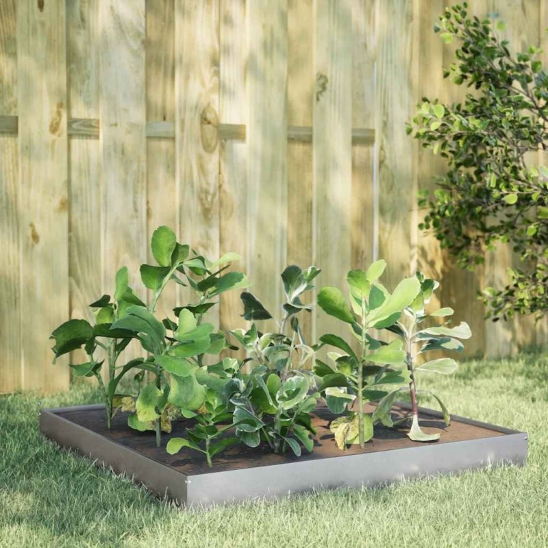 Lit surélevé de jardin 100x100x18,5 cm acier inoxydable 536114536114