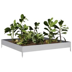 Lit surélevé de jardin 100x100x18,5 cm acier inoxydable 536114536114