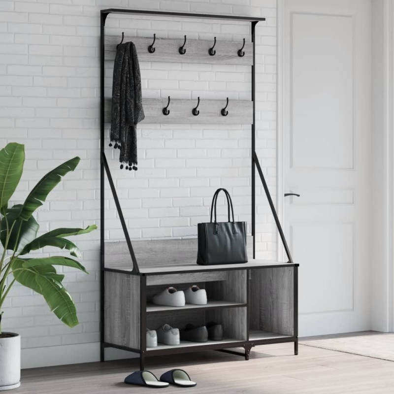Porte-vêtements et rangement des chaussures sonoma gris 536122536122