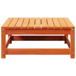Repose-pied de jardin cire marron 70x70x30cm bois de pin massif 536137536137