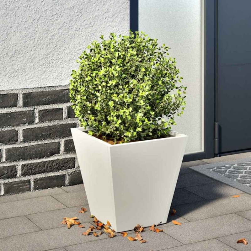 Jardinière blanc 30x30x30 cm acier 536142536142