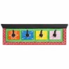 Porte-manteau Noir 80 x 25 x 2 cm Bois de mangue massif 536150536150