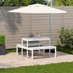 Table de pique-nique blanc 110x134x75 cm bois massif de pin 536171536171