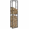 Portant de bois de chauffage noir 50x30x209 cm acier 536175536175