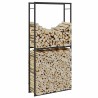 Portant de bois de chauffage noir 100x30x209 cm acier 536176536176