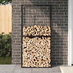 Portant de bois de chauffage noir 100x30x209 cm acier 536176536176