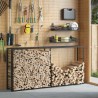 Portant de bois de chauffage noir 100x30x209 cm acier 536176536176