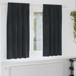 Rideaux occultants 2 pcs Noir 140 x 175 cm Velours 536192536192