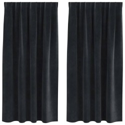 Rideaux occultants 2 pcs Noir 140 x 175 cm Velours 536192536192