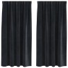 Rideaux occultants 2 pcs Noir 140 x 175 cm Velours 536192536192
