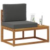 Canapé d'extérieur en bout avec coussin Naturel et Anthracite 536194536194