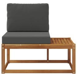 Canapé d'extérieur en bout avec coussin Naturel et Anthracite 536194536194