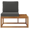 Canapé d'extérieur en bout avec coussin Naturel et Anthracite 536194536194