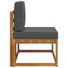 Canapé d'extérieur en bout avec coussin Naturel et Anthracite 536194536194