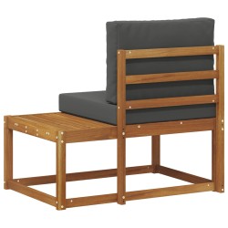Canapé d'extérieur en bout avec coussin Naturel et Anthracite 536194536194