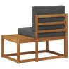 Canapé d'extérieur en bout avec coussin Naturel et Anthracite 536194536194