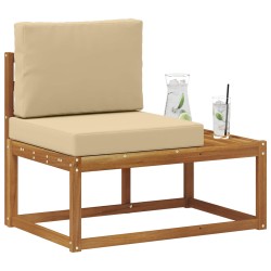 Canapé d'extérieur en bout avec coussin Naturel 91 x 63 x 73 cm 536203536203