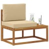Canapé d'extérieur en bout avec coussin Naturel 91 x 63 x 73 cm 536203536203