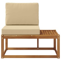 Canapé d'extérieur en bout avec coussin Naturel 91 x 63 x 73 cm 536203536203