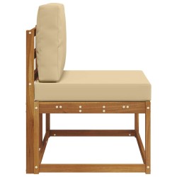 Canapé d'extérieur en bout avec coussin Naturel 91 x 63 x 73 cm 536203536203