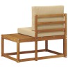Canapé d'extérieur en bout avec coussin Naturel 91 x 63 x 73 cm 536203536203