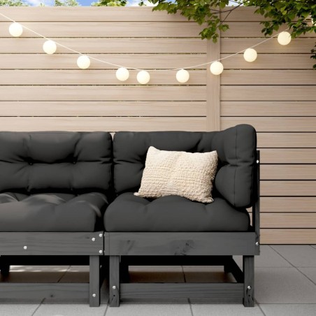 Canapé d'angle de jardin gris bois de pin massif 536205536205