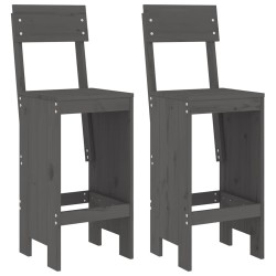 Tabourets de bar lot de 2 gris 40x48,5x115,5 cm bois massif pin 536209536209